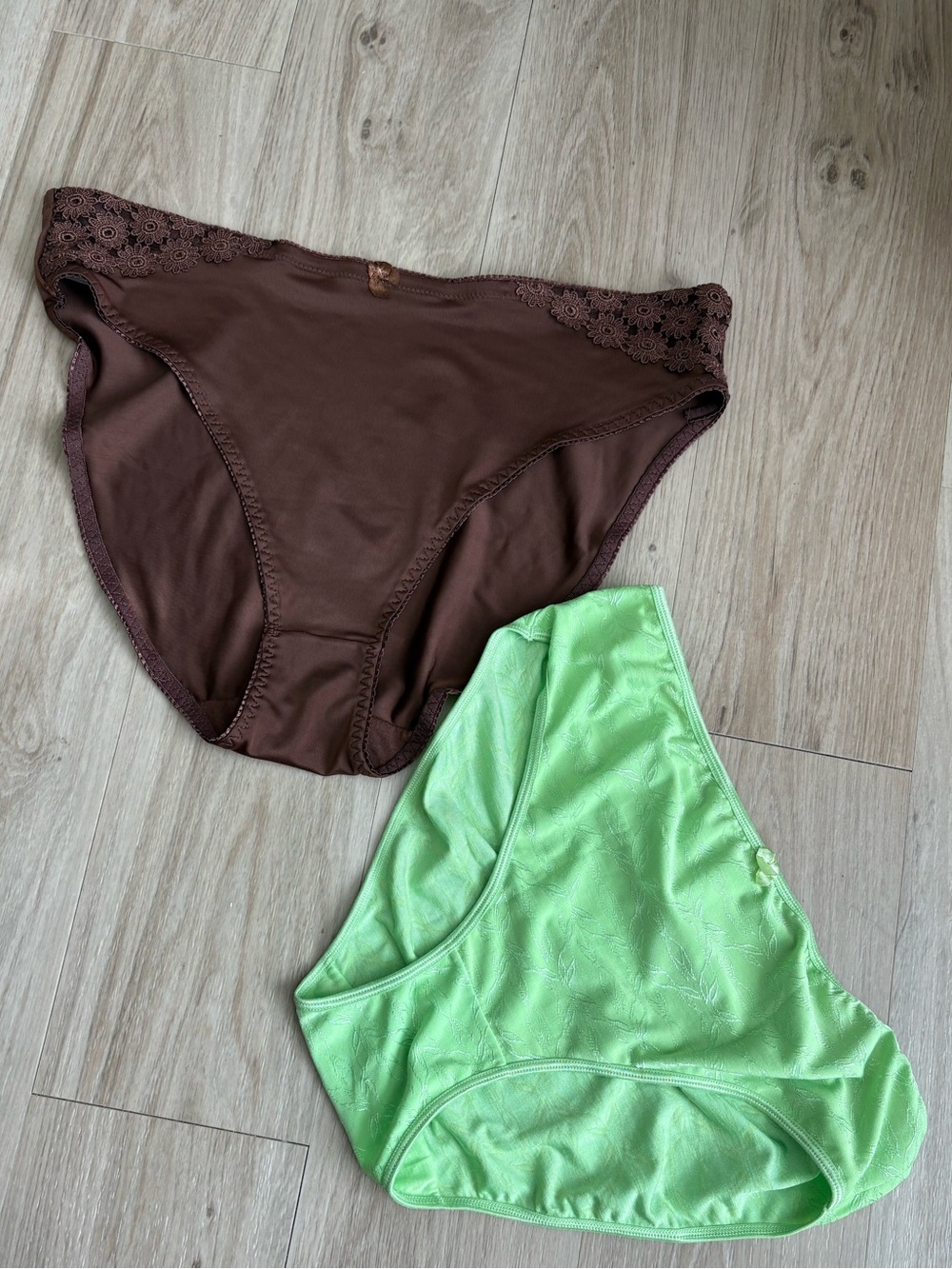 2 for 1 Delta Burke Brown & Green High Waisted Brief Women Plus Size Panties 2X